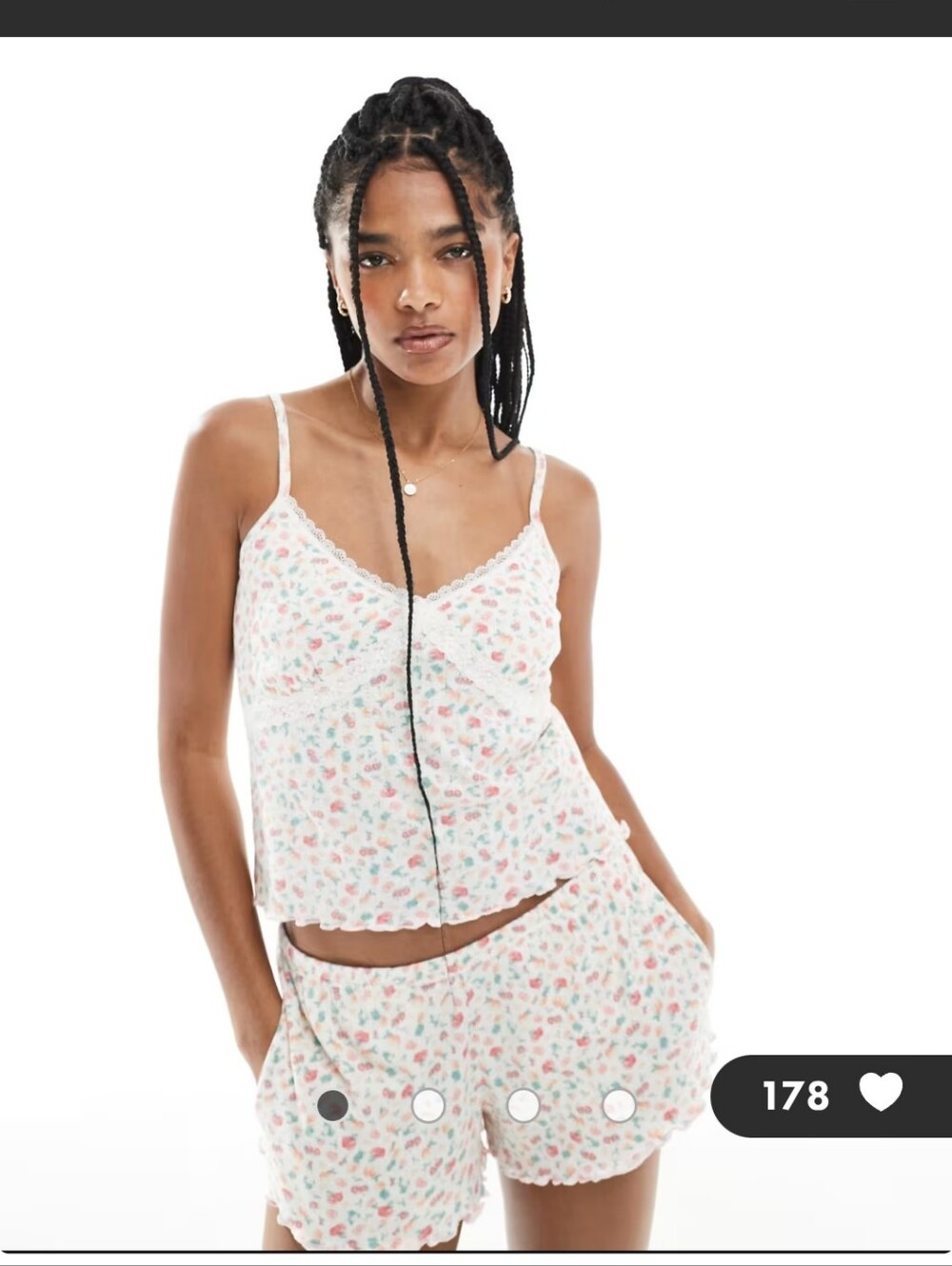 Hollister Cami Pajama Set. Fruit Flower Print. Size M